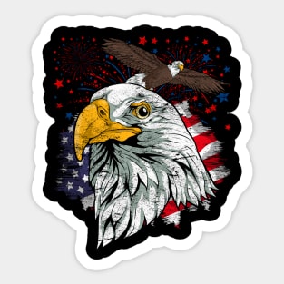 USA Patriotic American 4th Of July American Bald Eagle Sticker